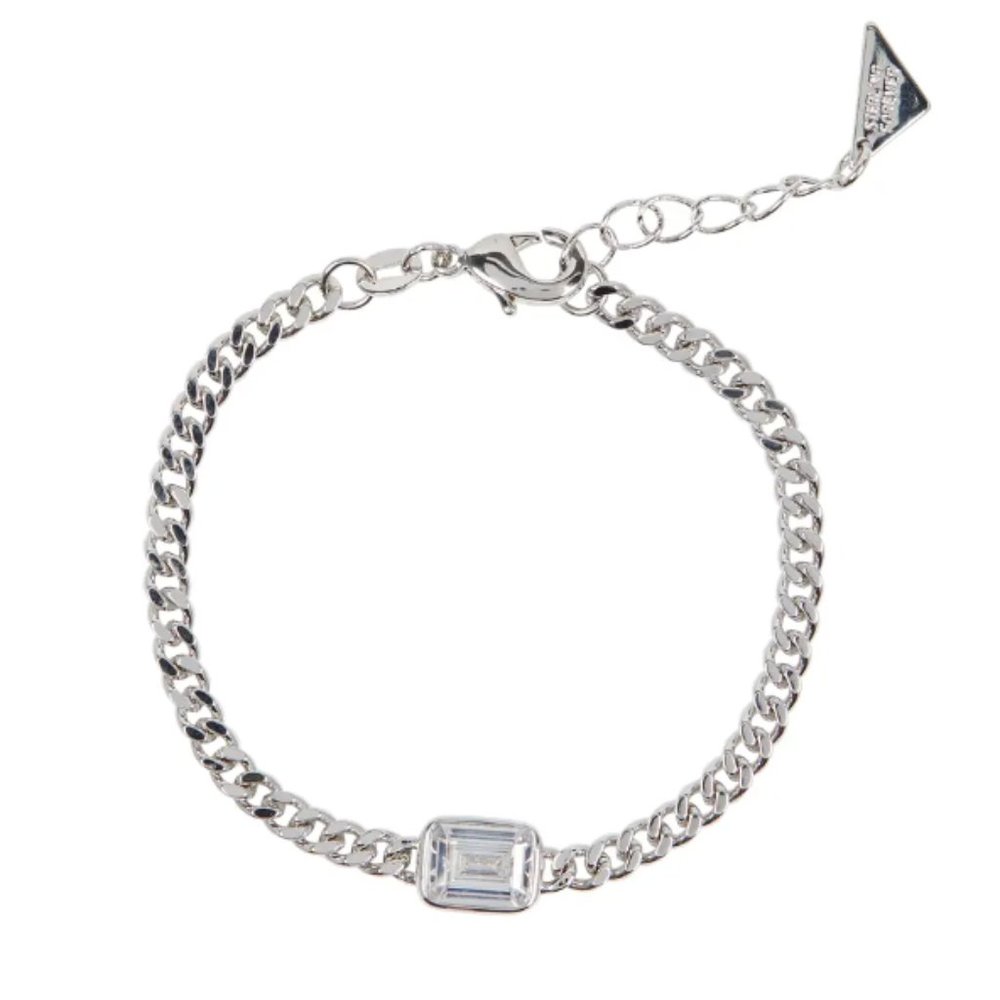 STERLING FOREVER Harper Cubic Zirconia Chain Bracelet Silver